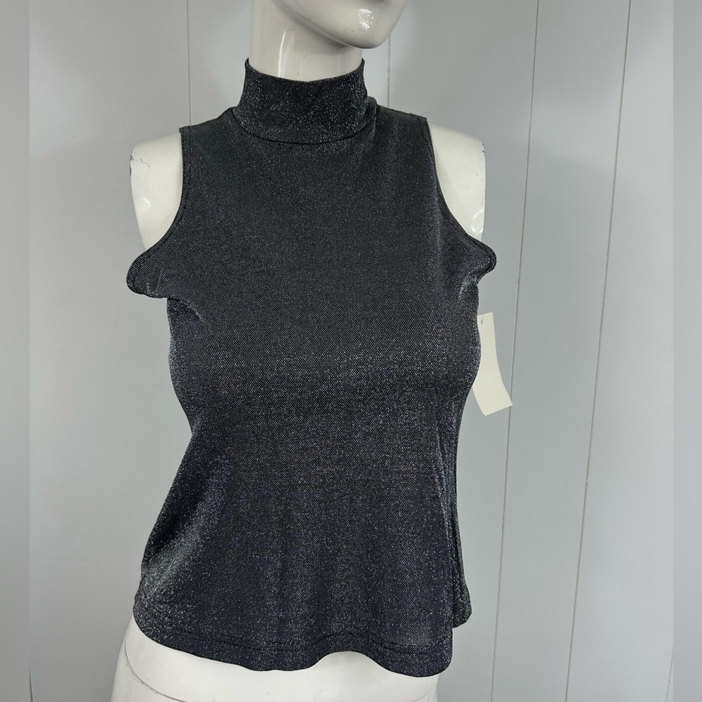 NEW J. R. Nites Womens Sz L Metallic Lightweight Tank USA Mick Neck Casual